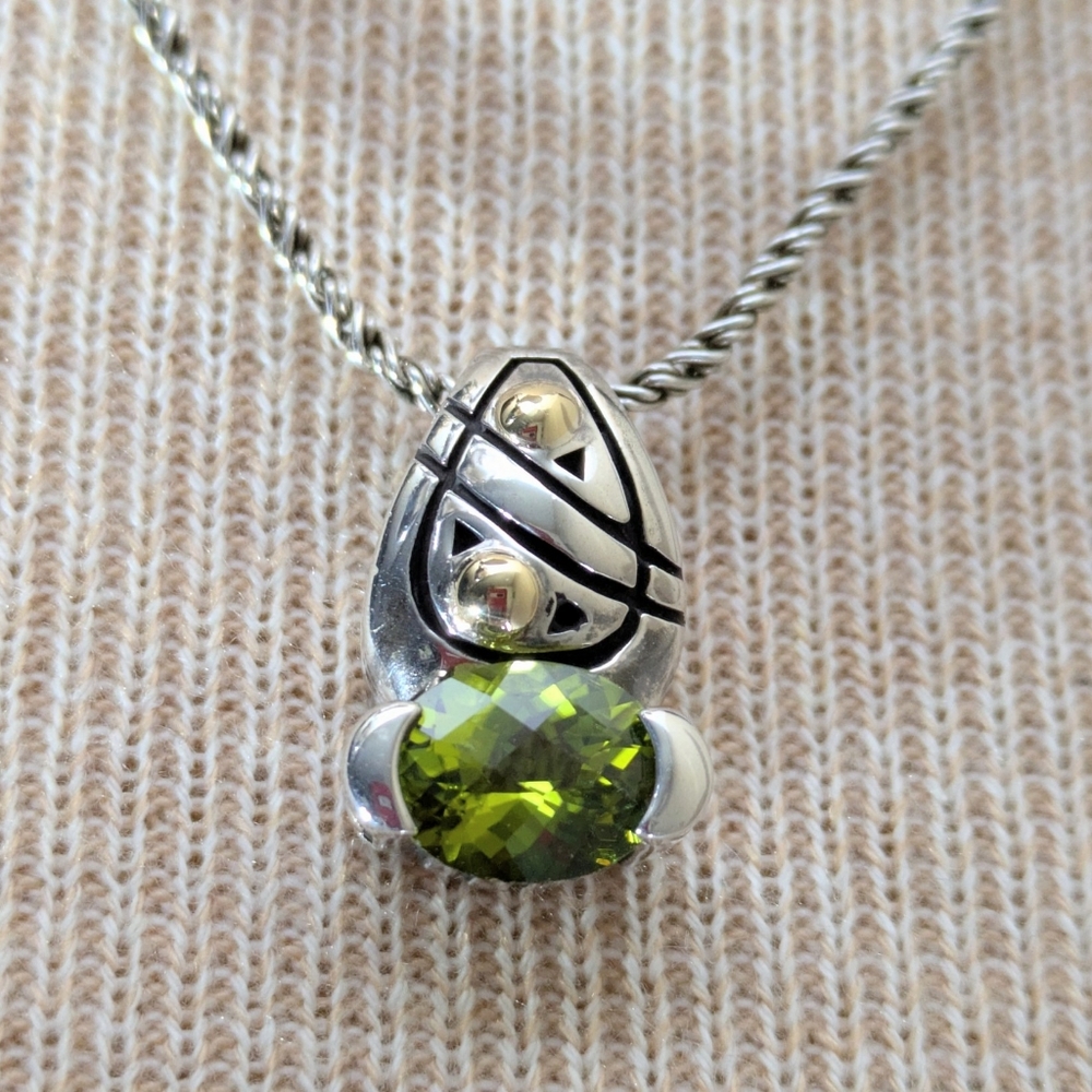 Sterling 18k John Atencio Peridot Necklace